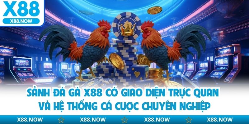 Sảnh đá gà X88 có giao diện trực quan và hệ thống cá cược chuyên nghiệp